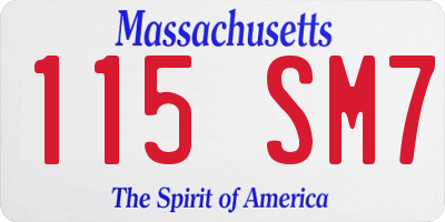 MA license plate 115SM7