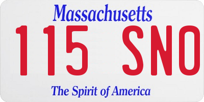 MA license plate 115SN0