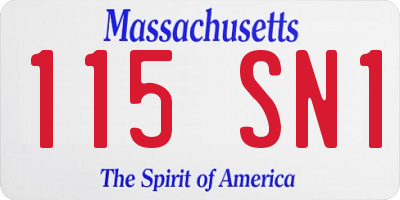 MA license plate 115SN1
