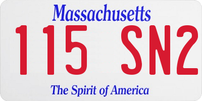 MA license plate 115SN2