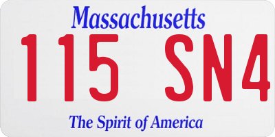 MA license plate 115SN4