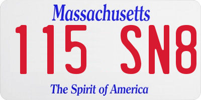 MA license plate 115SN8