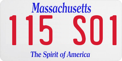 MA license plate 115SO1