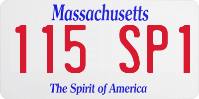 MA license plate 115SP1