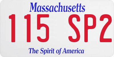 MA license plate 115SP2