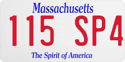 MA license plate 115SP4