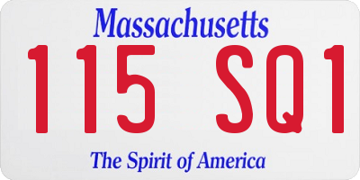 MA license plate 115SQ1