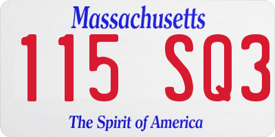 MA license plate 115SQ3
