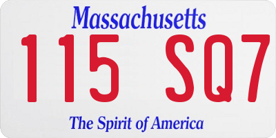 MA license plate 115SQ7