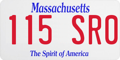 MA license plate 115SR0