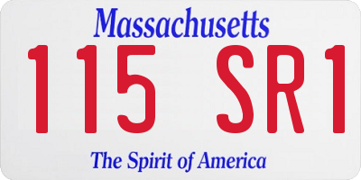 MA license plate 115SR1