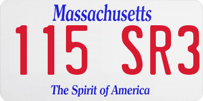 MA license plate 115SR3