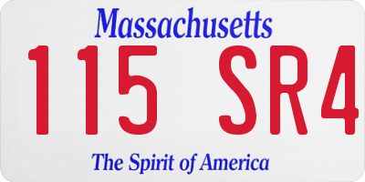 MA license plate 115SR4
