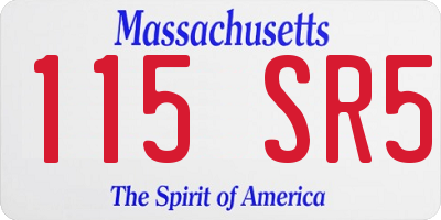 MA license plate 115SR5