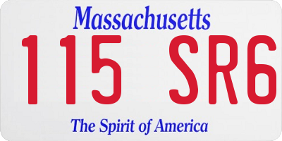 MA license plate 115SR6