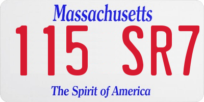 MA license plate 115SR7