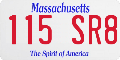 MA license plate 115SR8