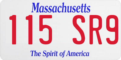 MA license plate 115SR9