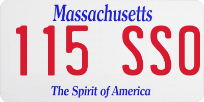 MA license plate 115SS0