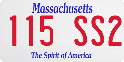 MA license plate 115SS2