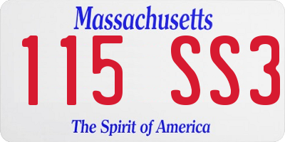 MA license plate 115SS3