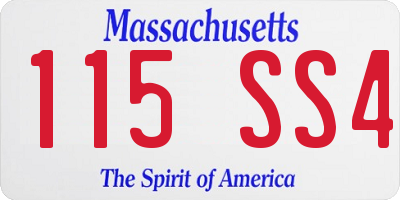 MA license plate 115SS4