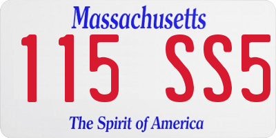 MA license plate 115SS5