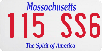 MA license plate 115SS6