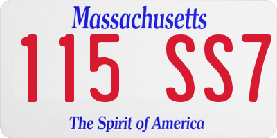 MA license plate 115SS7