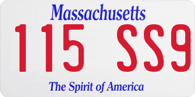 MA license plate 115SS9