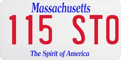 MA license plate 115ST0
