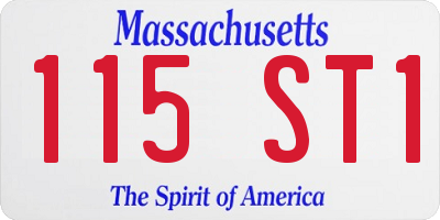 MA license plate 115ST1