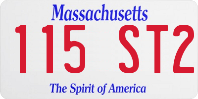 MA license plate 115ST2