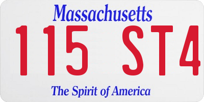 MA license plate 115ST4