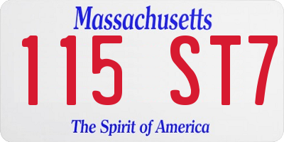 MA license plate 115ST7