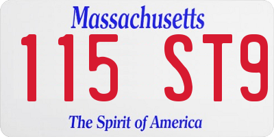 MA license plate 115ST9