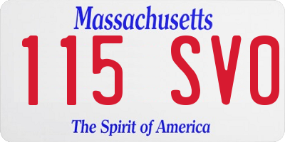 MA license plate 115SV0