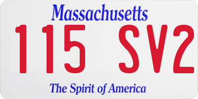 MA license plate 115SV2