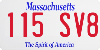 MA license plate 115SV8