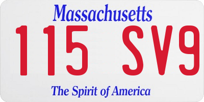 MA license plate 115SV9