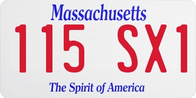 MA license plate 115SX1