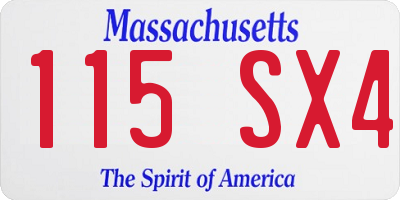 MA license plate 115SX4