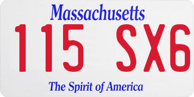 MA license plate 115SX6