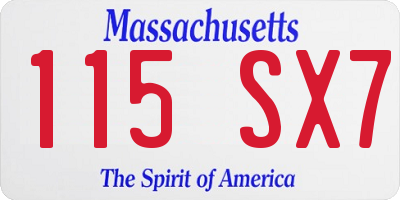 MA license plate 115SX7