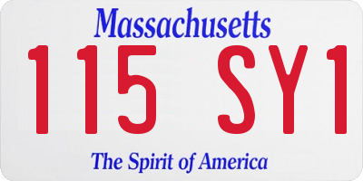 MA license plate 115SY1