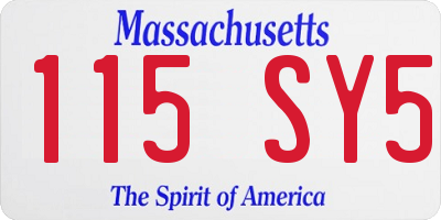 MA license plate 115SY5