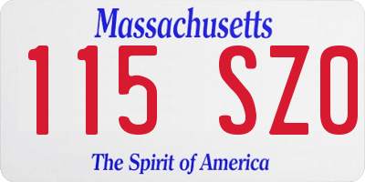 MA license plate 115SZ0