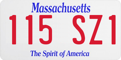 MA license plate 115SZ1
