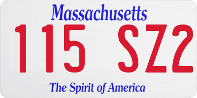 MA license plate 115SZ2