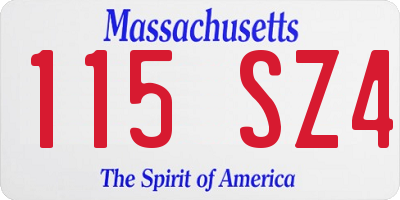 MA license plate 115SZ4